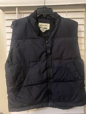 Women’s Eddie Bauer Black Quilted Puffer Vest in size medium.